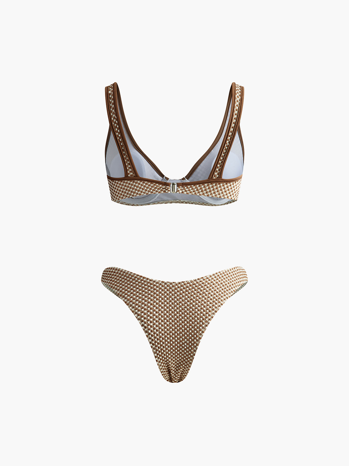Kontrast Bağlantılı Saten Bikini Takımı