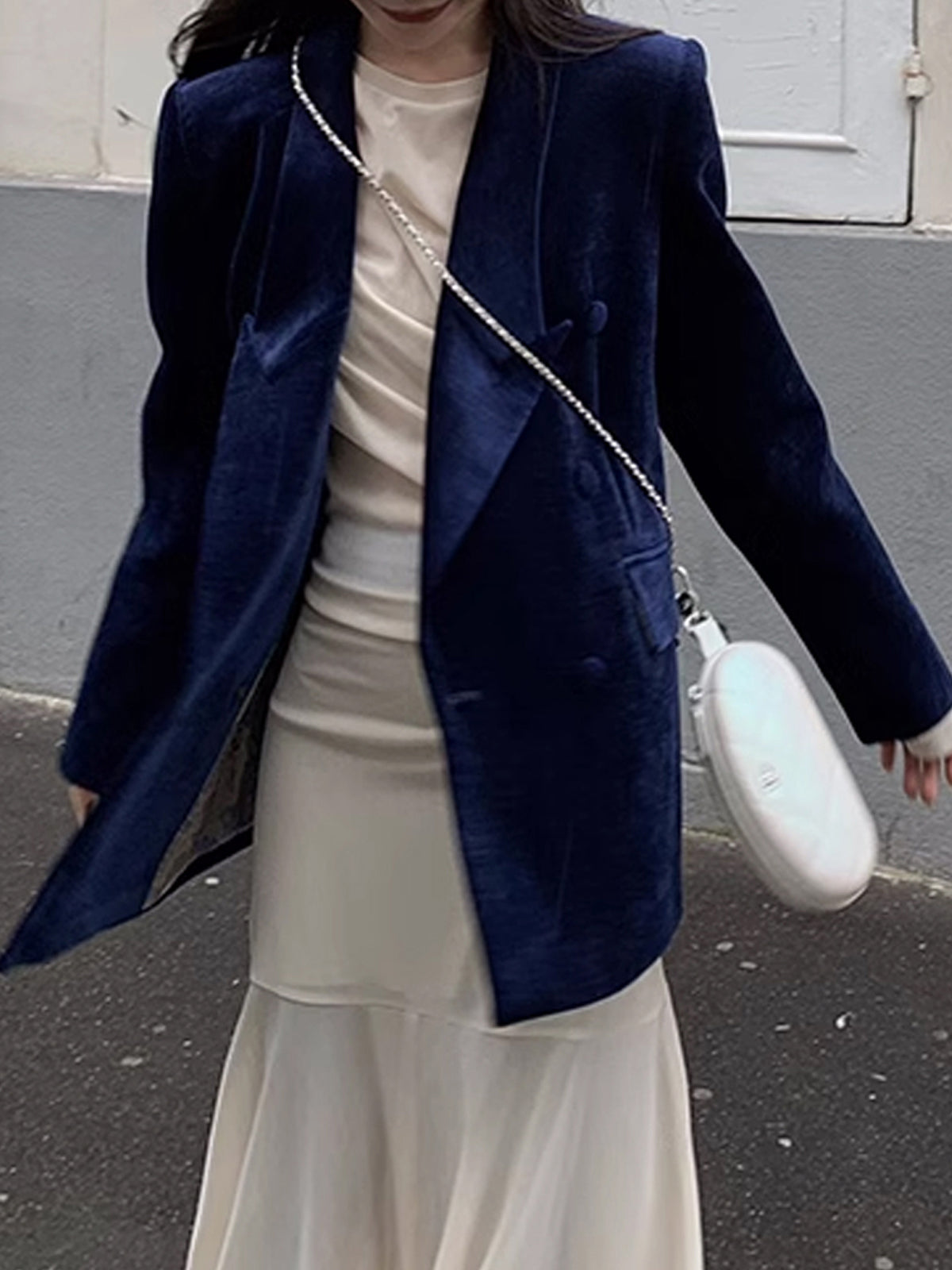 Zarif Vardiyalı Düğmeli Blazer