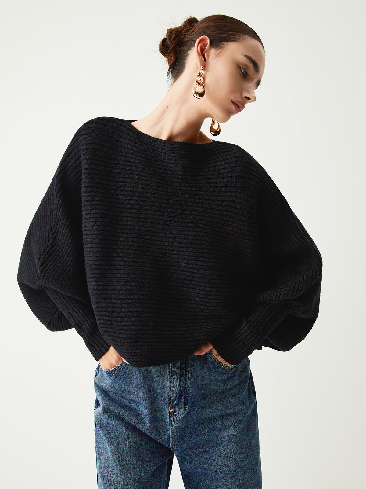 Slouchy Oversized Ribana Crop Kazak