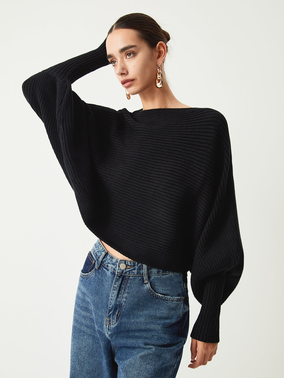 Slouchy Oversized Ribana Crop Kazak