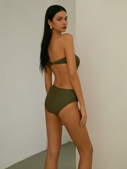 Asymmetric Cut One Piece Swimsuit