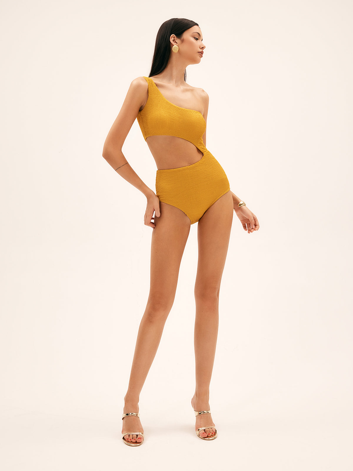 Sunflower Asymmetric Cut One-Piece Swimsuit