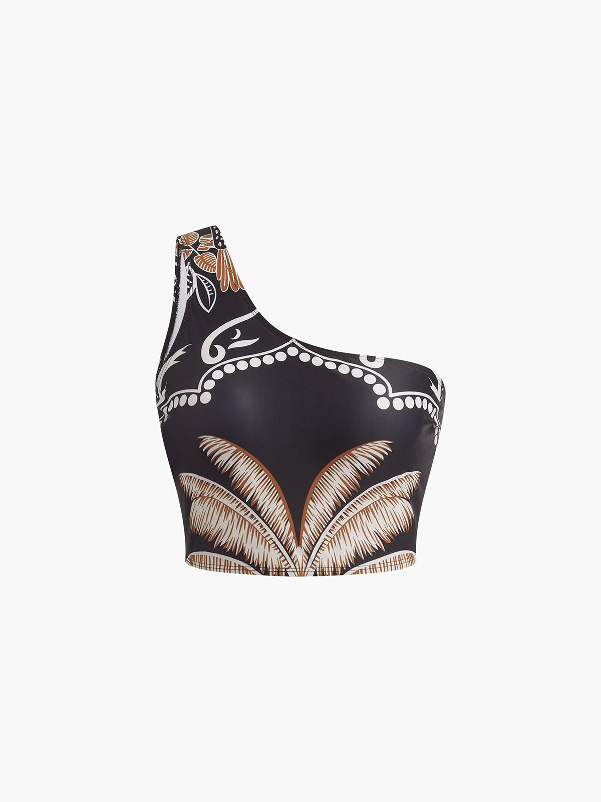 Printed One Shoulder Bikini Set