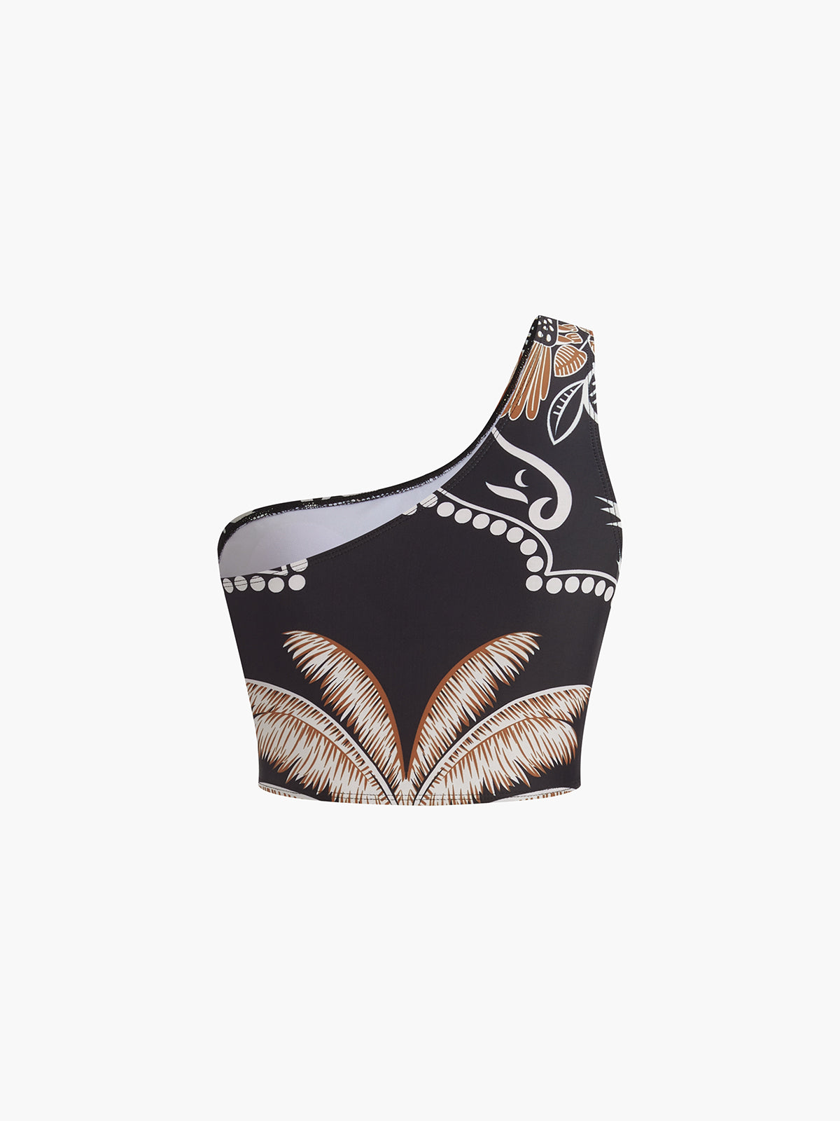 Printed One Shoulder Bikini Set