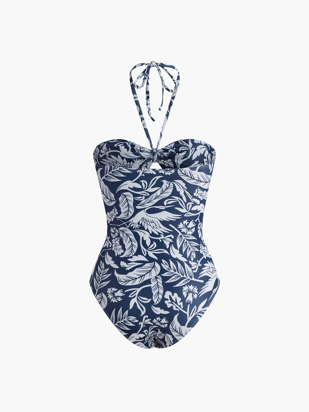 Flower Pattern Halter Cut Swimsuit