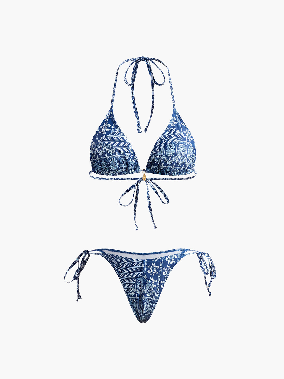 Printed Adjustable Strap Bikini Set