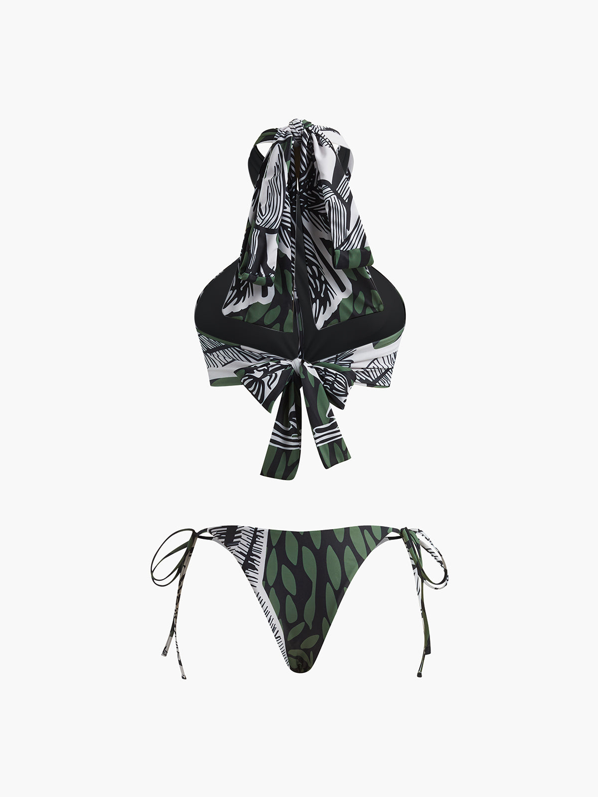 Printed Halter Tied Bikini Set