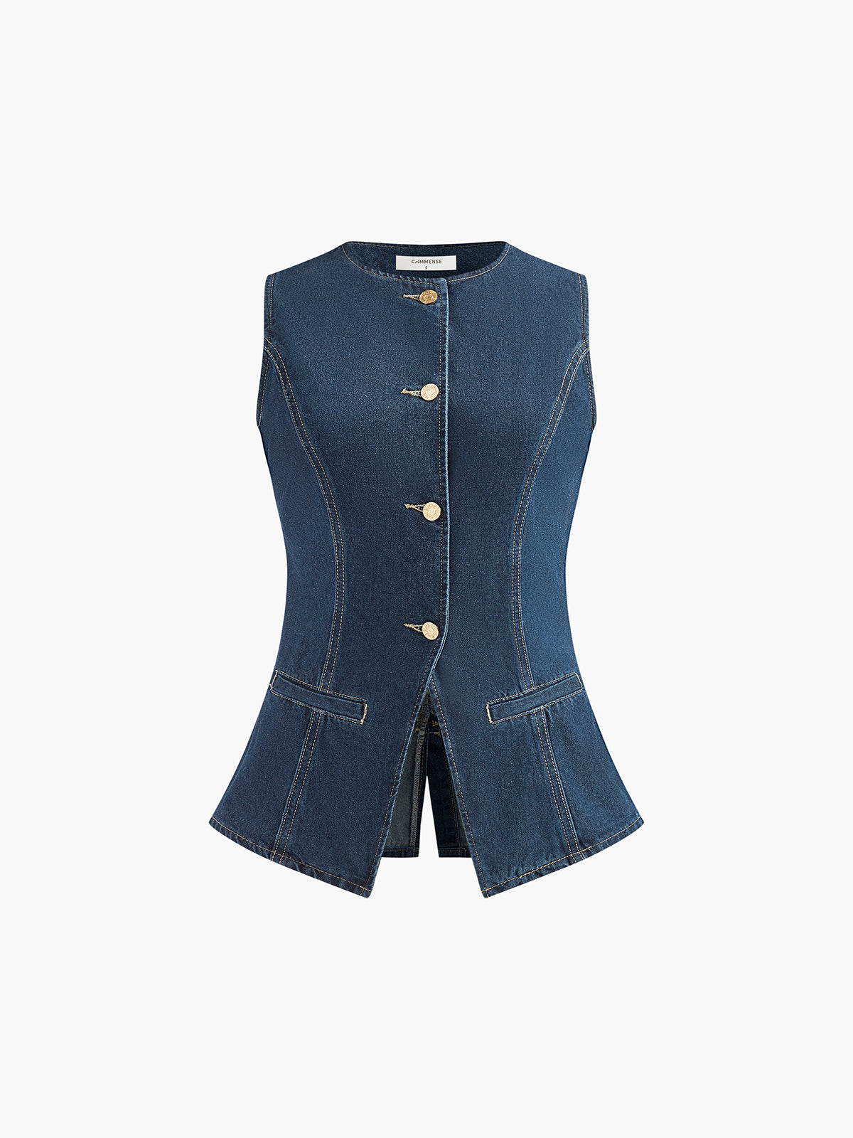 Şortlu Denim Peplum Yelek Takım