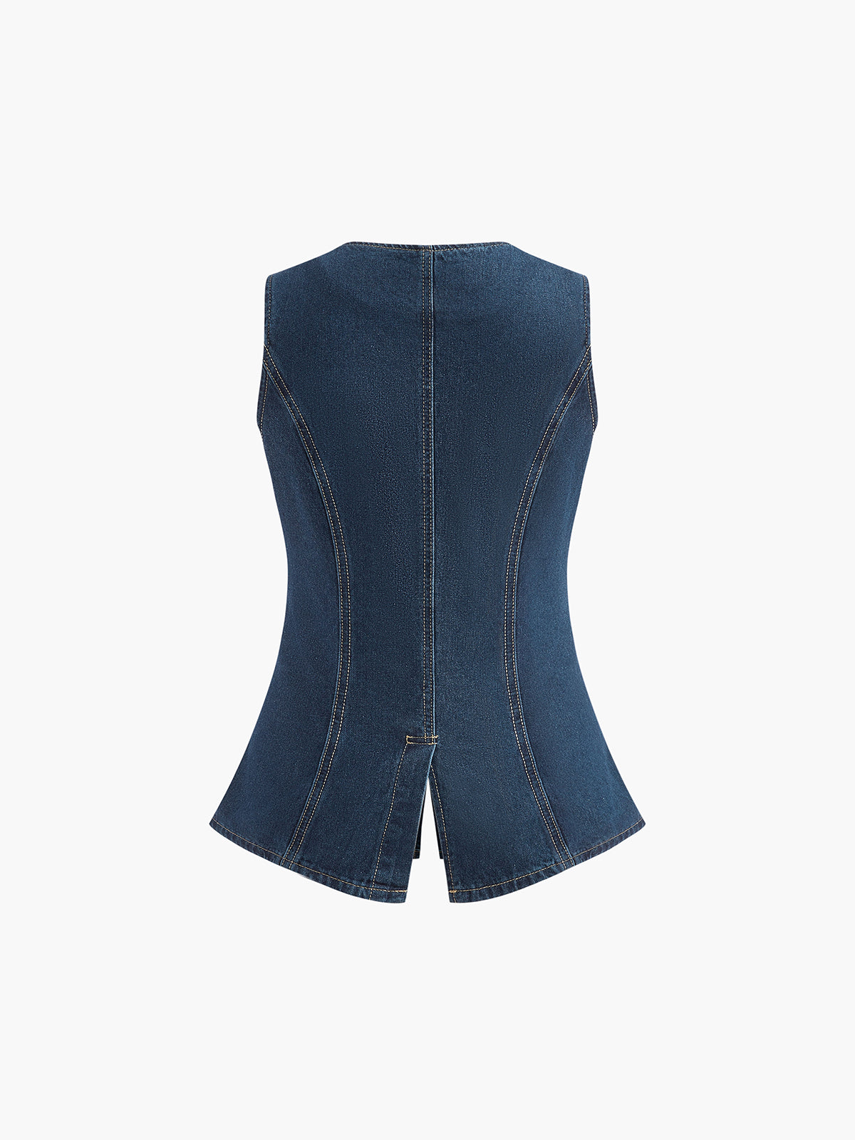 Şortlu Denim Peplum Yelek Takım