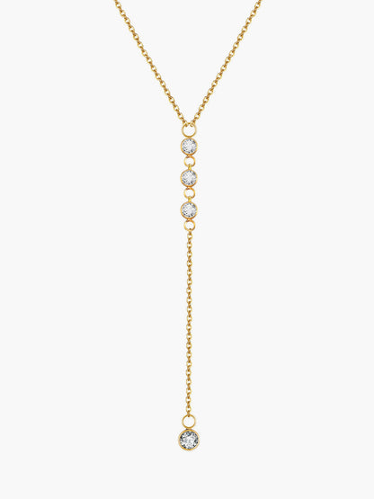 Rhinestone Lariat Damla Kolye