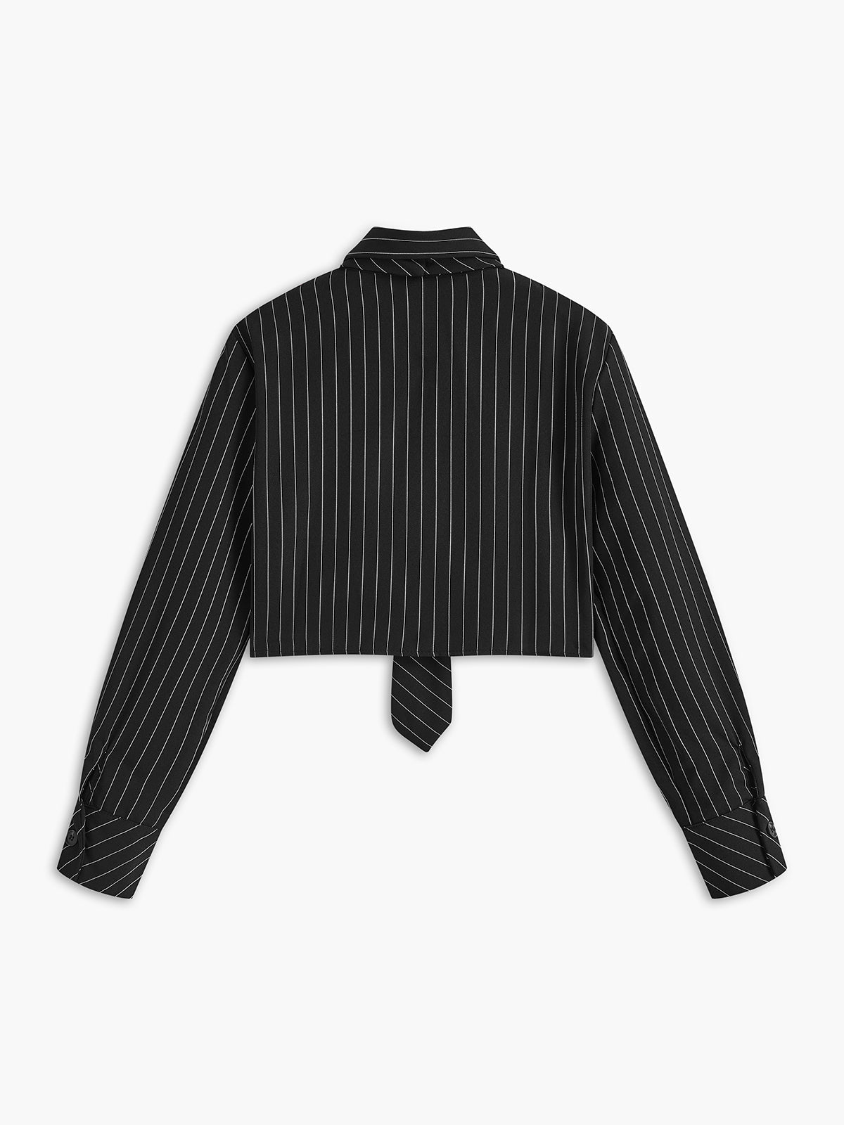 Pinstripe Crop Polo Gömlek