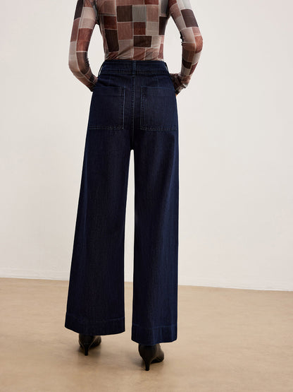 Düz Biye Denim Pantolon