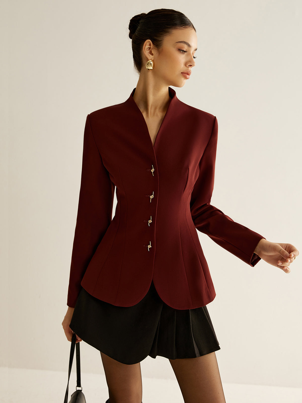 Metal Dekorlu Biye Blazer