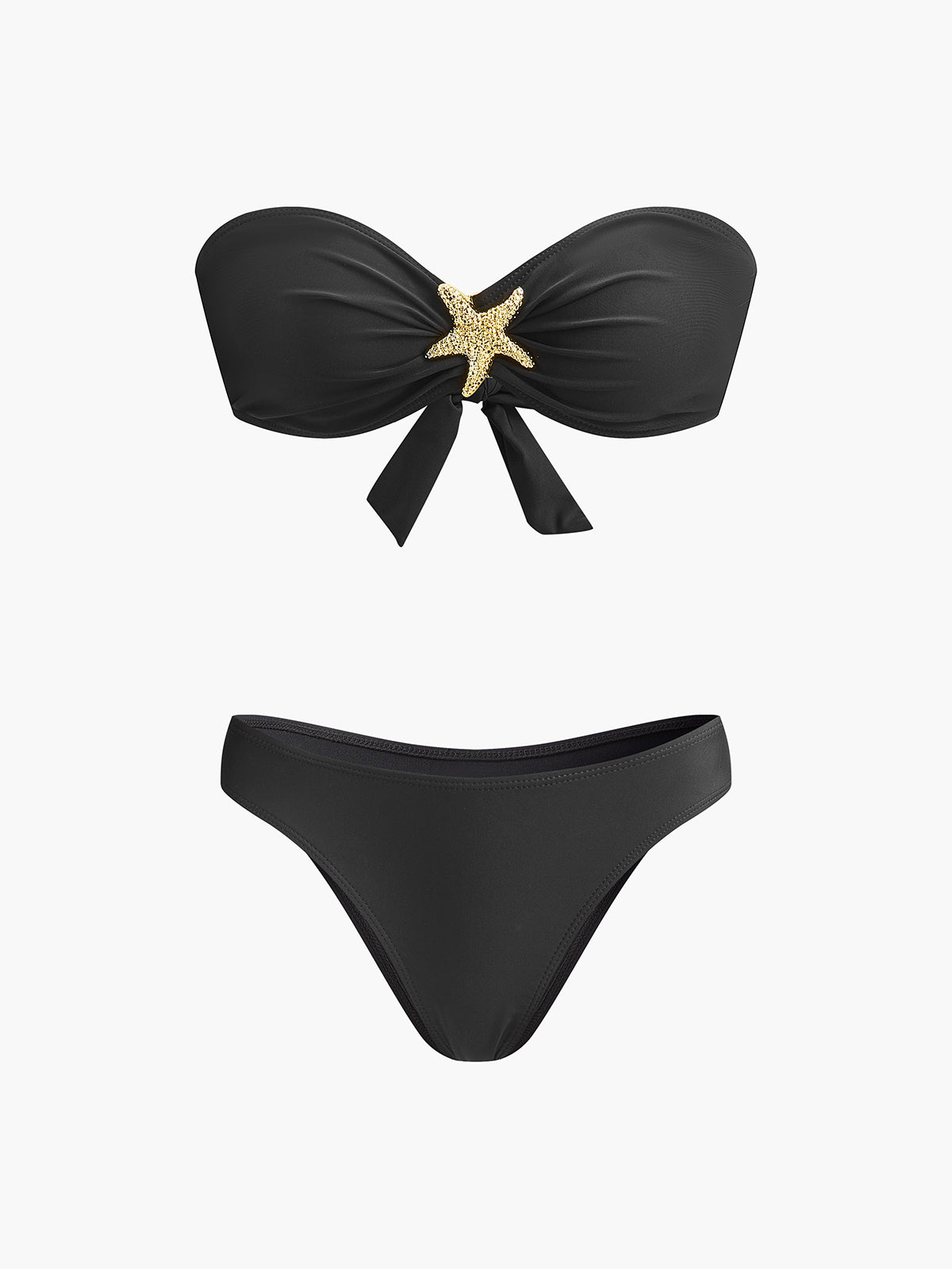 Starfish-Detaylı Bandeau Bikini ve File Etek