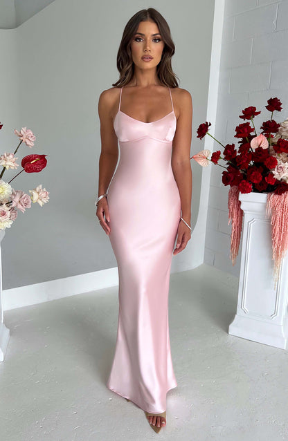 Malika Maxi Elbise - Pembe