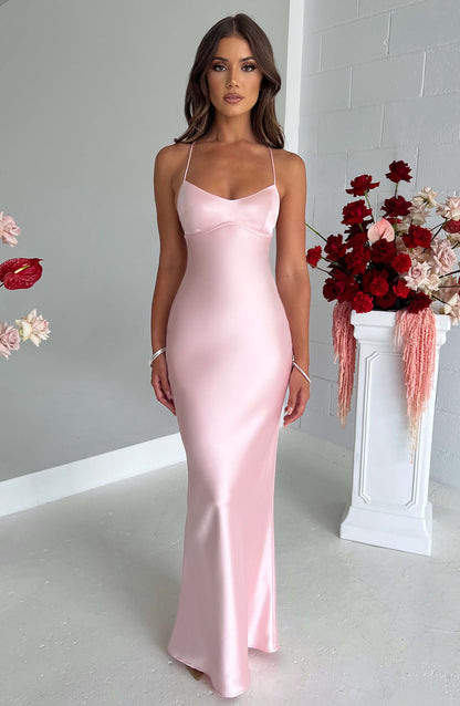 Malika Maxi Elbise - Pembe