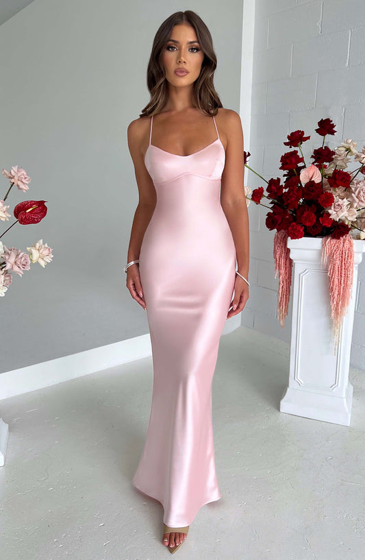 Malika Maxi Elbise - Pembe