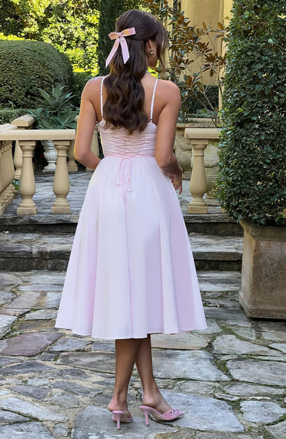 Mariella Midi Elbise - Pembe